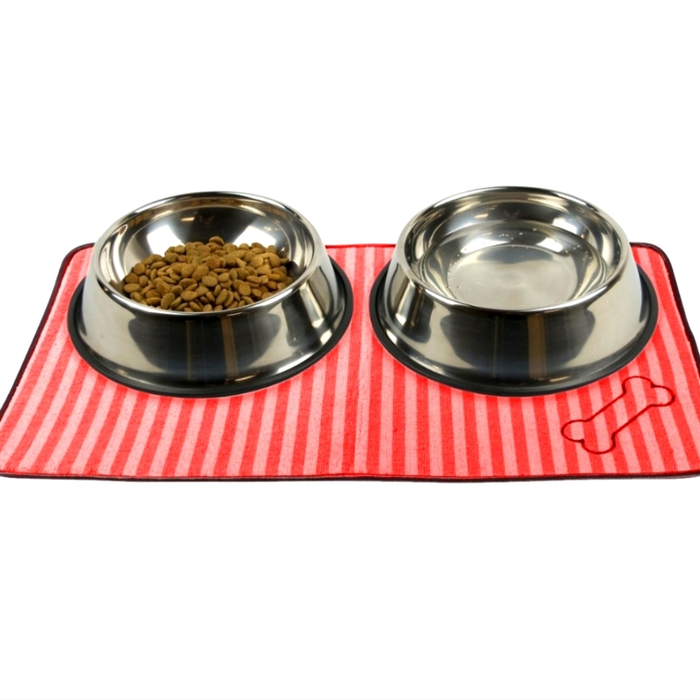 Pet Mat Stripe embroidered microfiber pet mat 18"x12" New